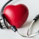 Closeup of heart and a stethoscope cardiovascular checkup concept